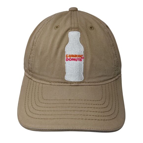 Dunkin' Donuts Slideback Hat Tan OSFA Adjustable Embroidered 6 Panel - Picture 1 of 7